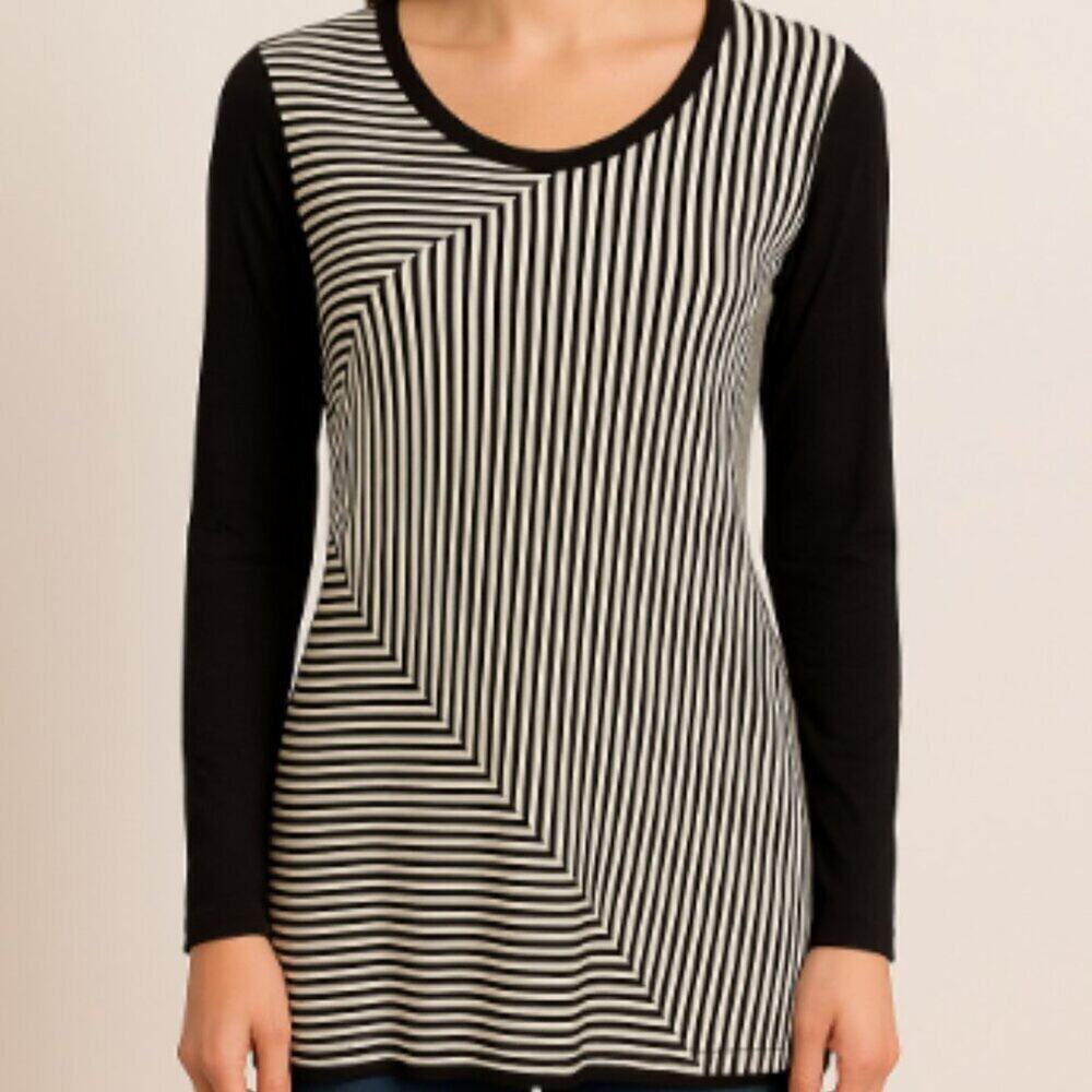 Philosophy Black and White Striped Tunic Top Women's Size Small - NWT